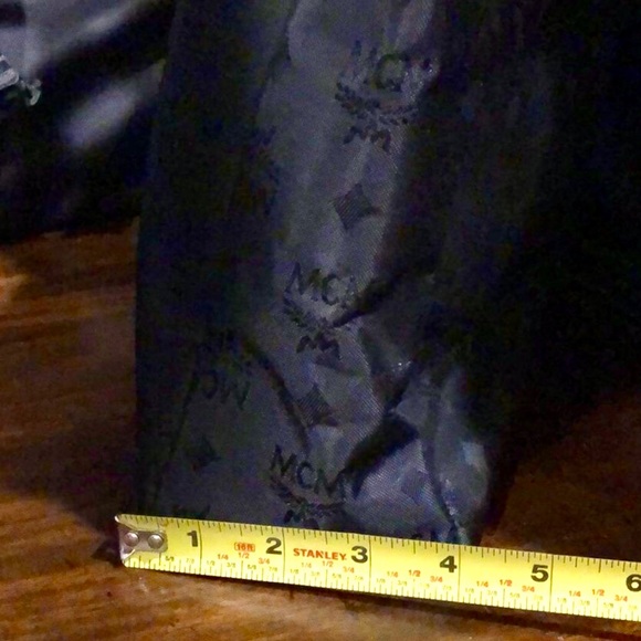 WMCM Black and Gold Monogram Shoulder Bag with Top Zipper Closure German - Picture 9 of 17